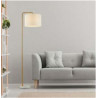 Gallow Floor Lamp-Antique Gold Metal, Marble & White Fabric