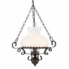 Oil Pendant  - Rust Metal & Clear & Opal Glass