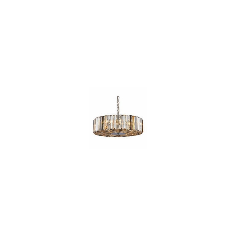 Chapeau 5Lt Pendant/Semi-Flush - Chrome & Mixed Glass