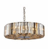 Chapeau 5Lt Pendant/Semi-Flush - Chrome & Mixed Glass