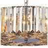 Chapeau 5Lt Pendant/Semi-Flush - Chrome & Mixed Glass