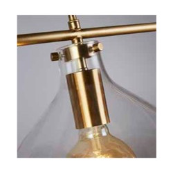Margarita 3Lt Bar Pendant - Brass Metal & Clear Glass