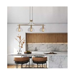 Margarita 3Lt Bar Pendant - Brass Metal & Clear Glass