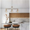 Margarita 3Lt Bar Pendant - Brass Metal & Clear Glass