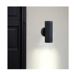 Metro Outdoor Wall Light - Silk Black Metal & Glass