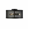 Fishnet 3Lt Flush - Matt Black Metal & Mesh Shade