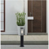 Batton Outdoor Post - Black Metal & Smoked Polycarbonate