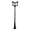Alex 220cm 3Lt Outdoor Post - Silk Black Metal & Glass, IP44