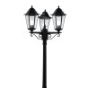 Alex 220cm 3Lt Outdoor Post - Silk Black Metal & Glass, IP44