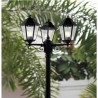 Alex 220cm 3Lt Outdoor Post - Silk Black Metal & Glass, IP44