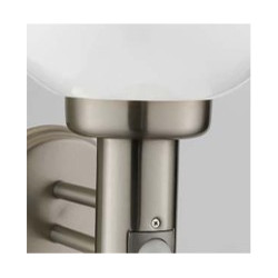 Orb Outdoor Wall Light- Stainless Steel, White Shade