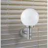 Orb Outdoor Wall Light- Stainless Steel, White Shade