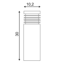 Vap slim, borne 30 cm, e27, inox 304