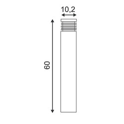 Vap slim, borne 60 cm, e27, inox 304