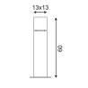 Pole 60 carree, alu brosse