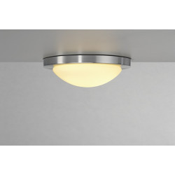 Melan applique/plafonnier, e27, verre satine, alu brosse