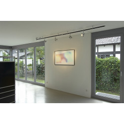 Easytec ii, chrome/noir, spot yoki es111 avec anneau deco, chrome
