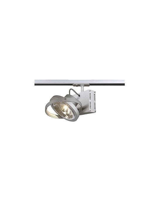 Rail  1 allumage, tec i 1xqrb111 50w max, gris argent, avec adapt.