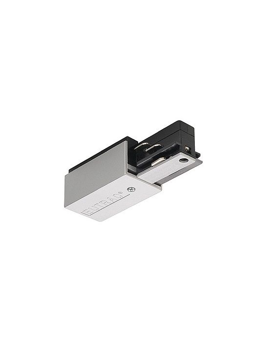 Rail 3 allumages eutrac, alimentation 2 terre droite, gris argent
