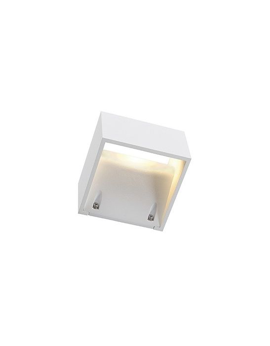 APPLIQUE LOGS WALL CARREE BLANCHE, 6W LED BLANC CHAUD
