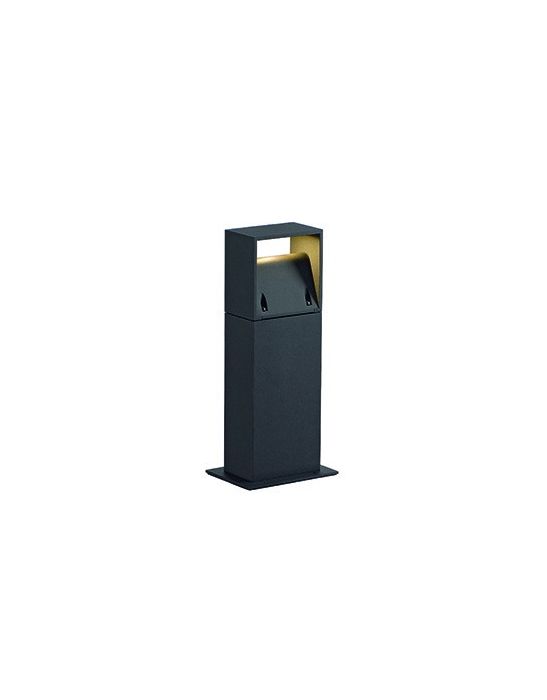 BORNE LOGS 40 CARREE ANTHRACITE, 6W LED BLANC CHAUD