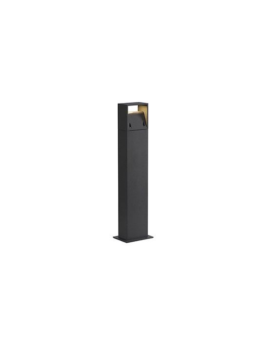 BORNE CARREE ANTHRACITE LOGS 70, 6W LED BLANC CHAUD
