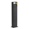 BORNE CARREE ANTHRACITE LOGS 70, 6W LED BLANC CHAUD