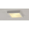 Gl 104 e27, plafonnier carré, blanc, en plâtre, max. 15w