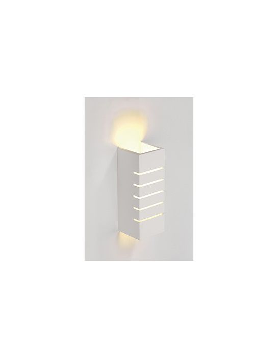 Gl 100 slot, applique rectangulaire, blanche, en plâtre, e14, max. 40w