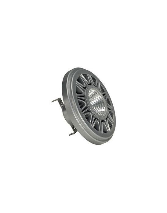 Lampe LED QRB111, 3000K, gris argent, 15W COB LED, 38°