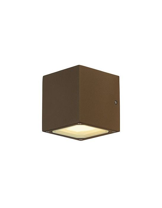 Sitra cube, applique en fonte rouillee, gx53, 9w max